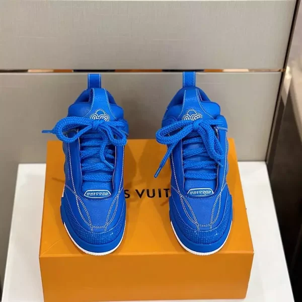 LOUIS VUITTON LV SKATE LEATHER BLUE SNEAKER – L048