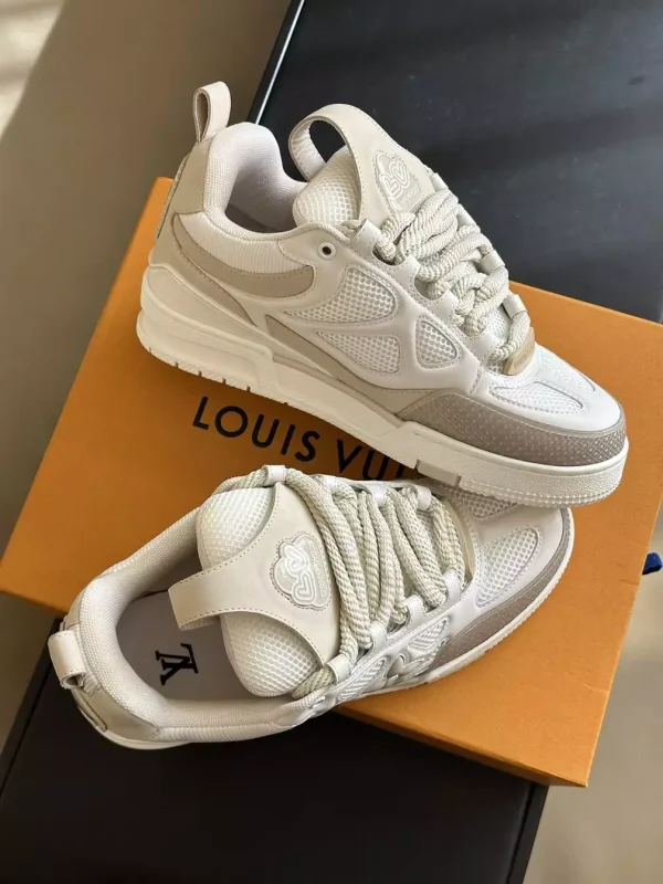 LOUIS VUITTON LV SKATE SNEAKER BEIGE WHITE – L080